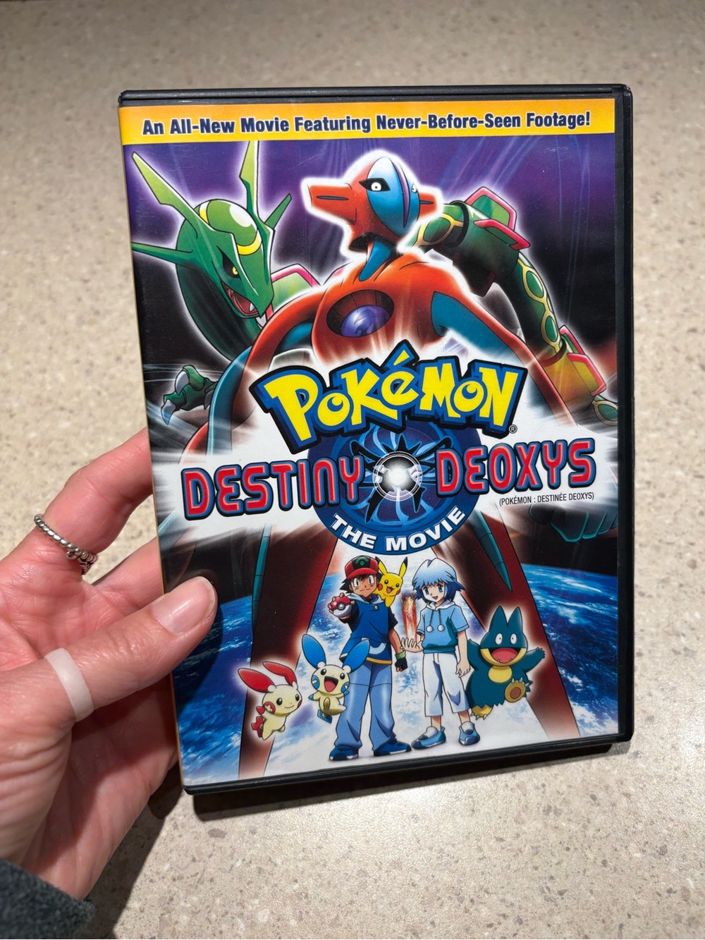 Pokemon Destiny Deoxys Movie Cover — Red, Green, Blue, Yellow, Purple
